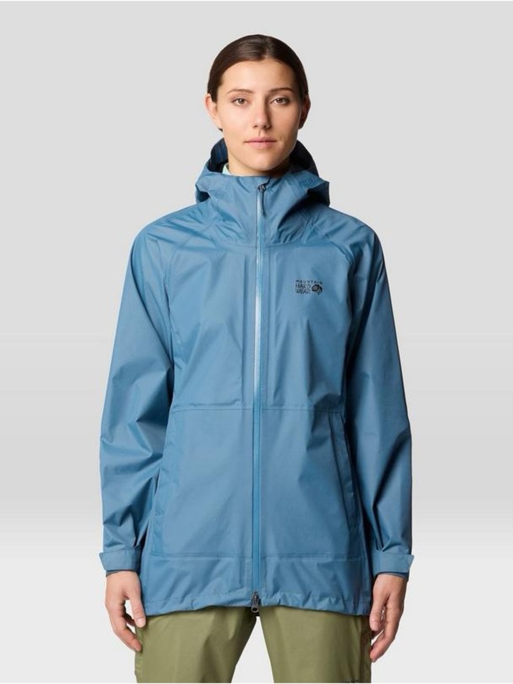 Mountain Hardwear Women's Adriatic Blue  Waterproof Rain Jacket - LARGE